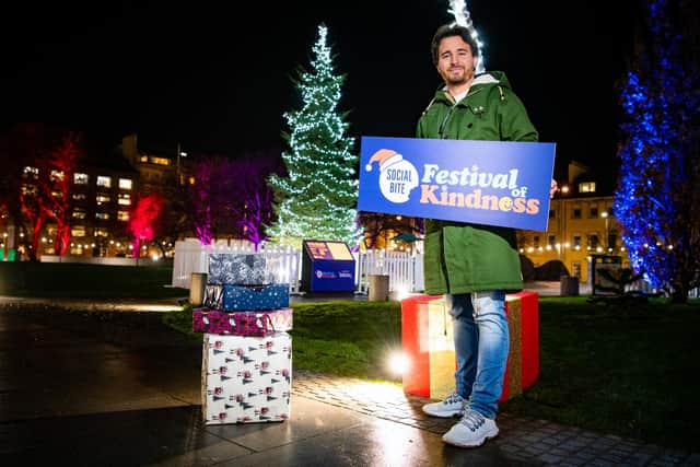 Social Bite Founder Josh Littlejohn MBE in Edinburgh has launched Festival of Kindness to provide 250,000 meals and essential items to homeless people this Christmas