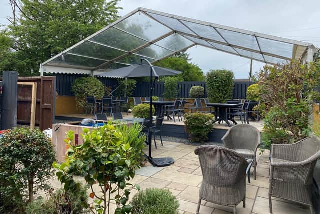The newly set up roof top for an outdoor eating space at restaurant Rahuni in Loanhead picture: Supplied