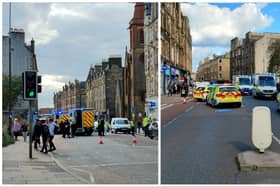 Two teenage girls have been rushed to Edinburgh hospital after being hit by vehicle on Gorgie Road. Photos: Lord Woolamaloo / Twitter