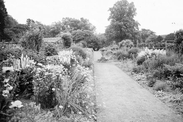 The gardens at Haddington's Colstoun House photographed in April 1960.