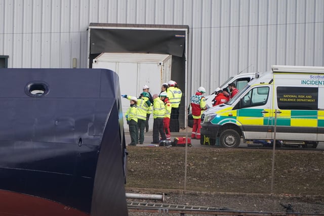 The Scottish Ambulance Service sent five ambulances, an air ambulance, three trauma teams and other resources to the scene, while the fire service also attended.