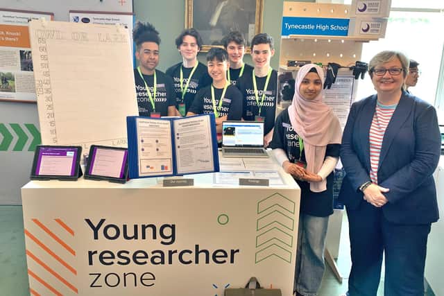 Edinburgh South West MP Joanna Cherry with the Tynecastle High pupils at the Royal Society's Summer Science Exhibition.