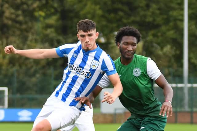 Bobby Pierre in action for Hibs B against Huddersfield Town B earlier this month