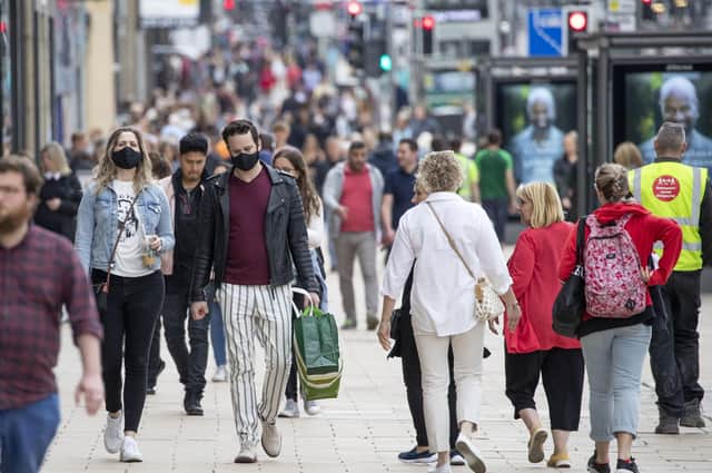 Shoppers pictured on Edinburgh's Princes Street during the summer. Picture: Jane Barlow/PA Wire