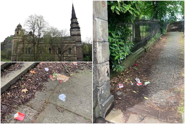 McDonald's packaging pictured outside The Parish Church of St Cuthbert in Edinburgh