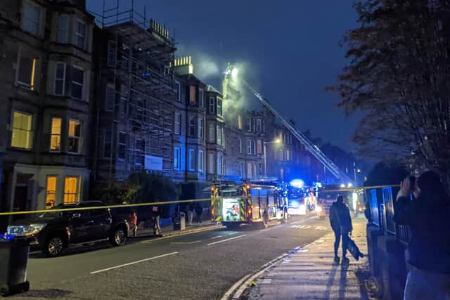 Four fire appliances were sent to the blaze on Ashley Terrace, just off Slateford Road, in Edinburgh.