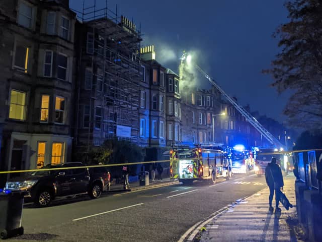 Four fire appliances were sent to the blaze on Ashley Terrace, just off Slateford Road, in Edinburgh.