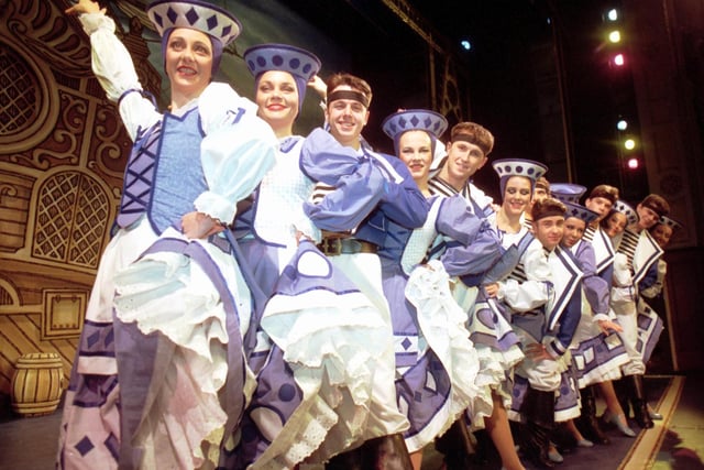 Girls and boys of the chorus line from Dick Whittington, the Kings theatre Christmas pantomime for 1992.