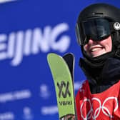 Britain's Kirsty Muir waits to see her score as she competes in the freestyle skiing women's freeski slopestyle qualification