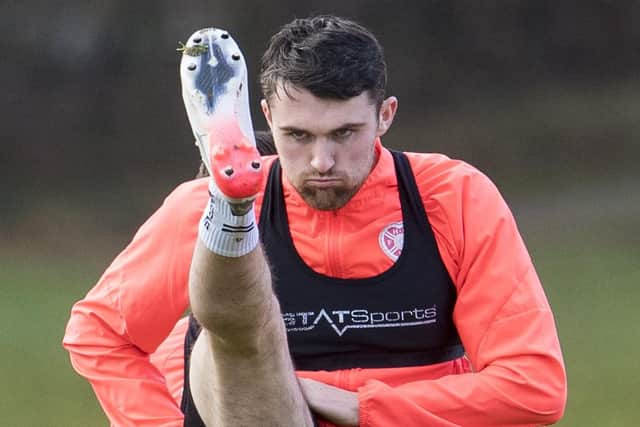 John Souttar training with Hearts this morning