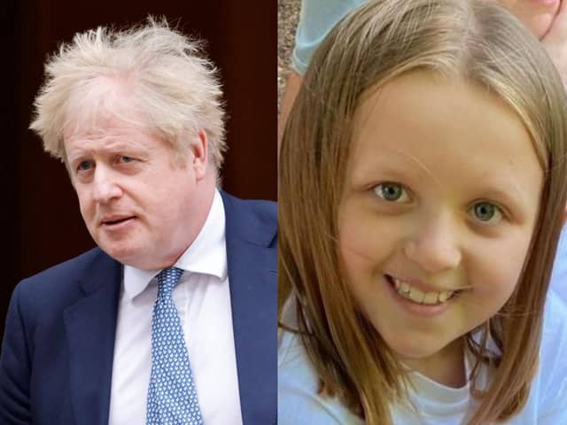 Neive Williams (R) has written a letter to Boris Johnson (L), telling the Prime Minister that she will not forgive him for his actions.