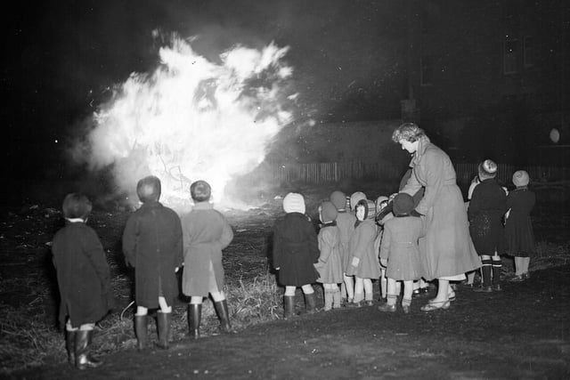 Canaan Lodge Children's bonfire and fireworks for Guy Fawkes Day, 1950s.