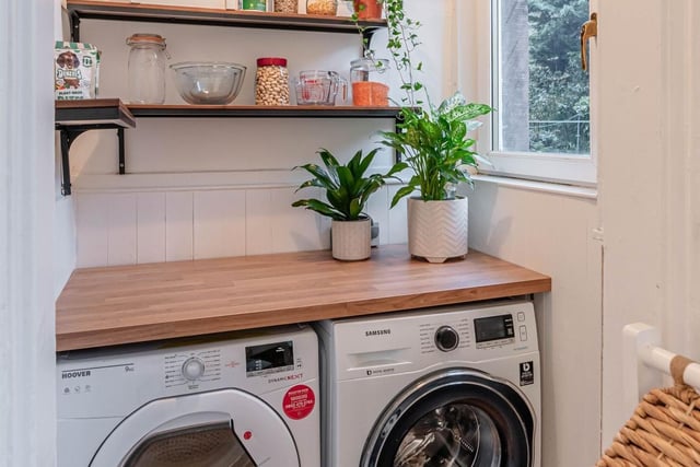 The Marchmont property's handy utility room. The property further benefits from gas central heating and new double glazing throughout.