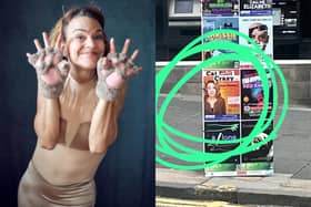 American actress Cindy D'Andrea, whose Edinburgh Fringe show poster for Cat Sh!t Crazy has been censored.