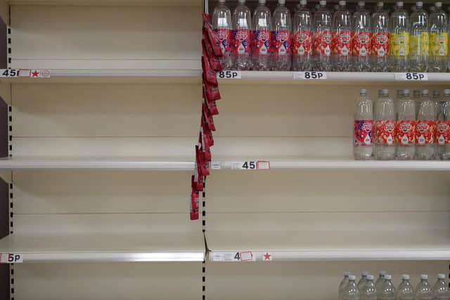 Gaps have started to appear in some supermarket shelves (Picture: Christopher Furlong/Getty Images)