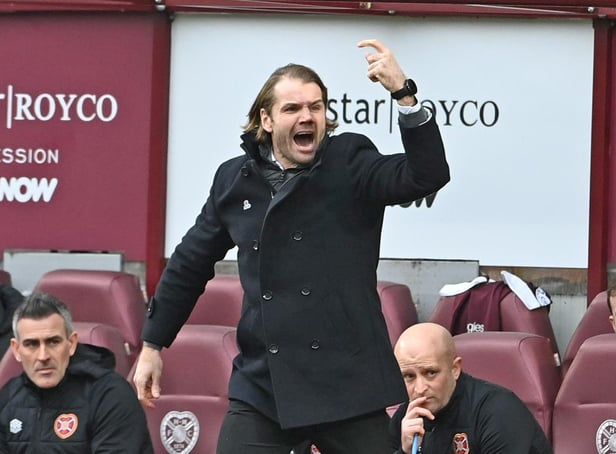 Hearts manager Robbie Neilson during Rangers' 2-0 win at Tynecastle.