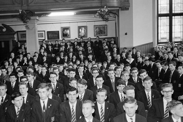A view of pupils at the George Heriot's School prize giving in 1963.