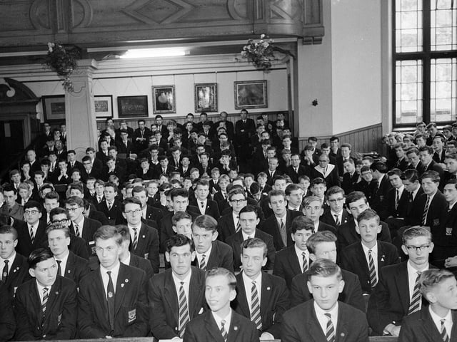 A view of pupils at the George Heriot's School prize giving in 1963.