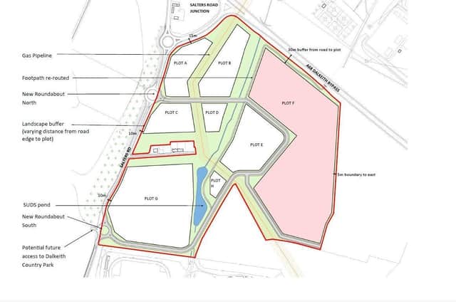 Detailed plans for the Salters Park site.