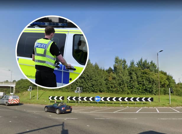 Police were reportedly called to a collision on the Hermiston Gait roundabout in Edinburgh.