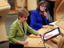 Nicola Sturgeon during First Minister's Questions at the Scottish Parliament in Edinburgh.