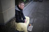 A homeless army veteran begs on the street. Picture: Christopher Furlong/Getty Images