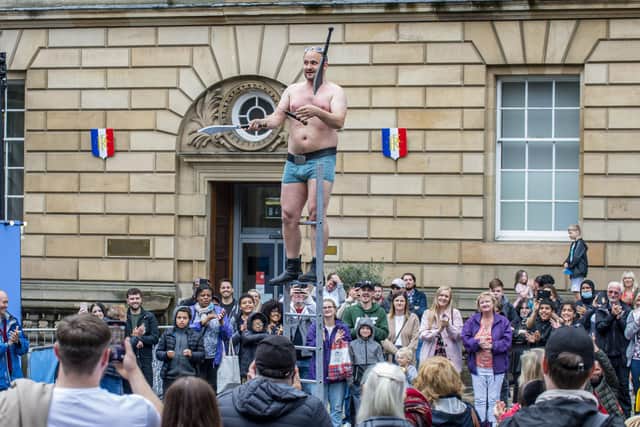 Street performers have been back in the Old Town during this year's scaled-back Fringe.