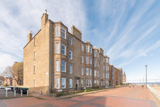 The two-bedroom property is located in Portobello's Promenade Terrace, meaning any prospective buyer will live just a few steps from the beach.
