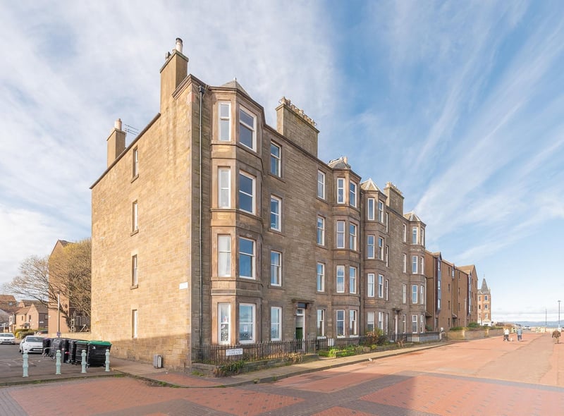 The two-bedroom property is located in Portobello's Promenade Terrace, meaning any prospective buyer will live just a few steps from the beach.
