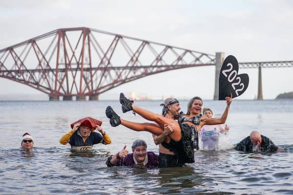 Covid restrictions prevented last year's official Loony Dook gathering from taking place, but a few hardy locals kept up the tradition (Picture: Peter Summers/Getty Images)
