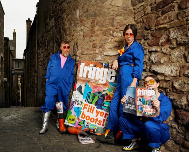 Cris Peploe, Claudia Cawthorne and Martha Haskins launch the Edinburgh Festival Fringe programme. Picture: Peter Dibdin
