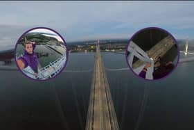 Heart-racing pictures show teenage daredevil climbing Forth Road Bridge