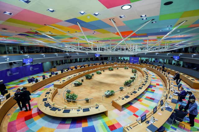 European Union leaders attend an EU summit at the European Council building in Brussels last week (Picture: Olivier Matthys/pool/AFP via Getty Images)