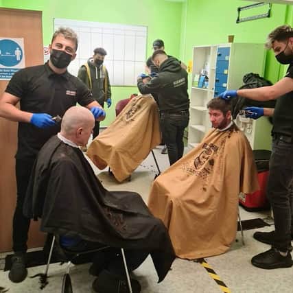 Veen Barbers visited Streetwork to provide haircuts organised by Unity