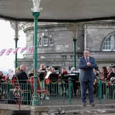 Bo'ness and Carriden band perform a concert to celebrate the Queen's Platinum Jubilee at the bandstand in Glebe Park