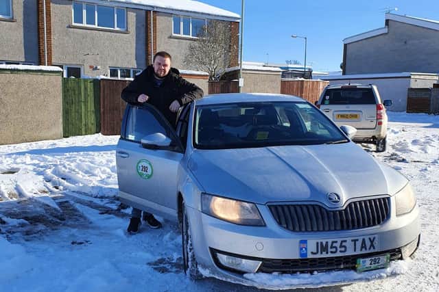 Scott Miller, 26, from Perth, who helped give Ricky Rutherford a lift to hospital for "life-changing" surgery.