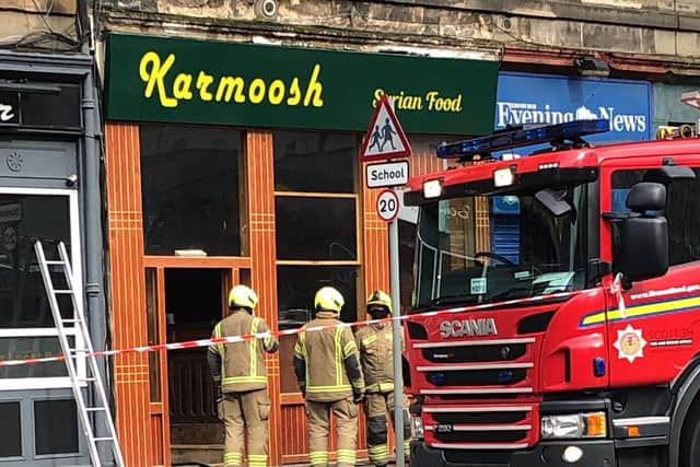 Crews attend fire in Dalry Road picture: Laura Murphy