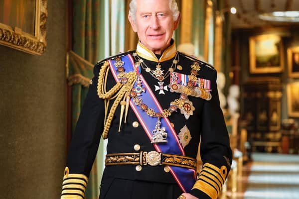 The new official portrait of King Charles III that will hang in public buildings. Picture: Hugo Burnand