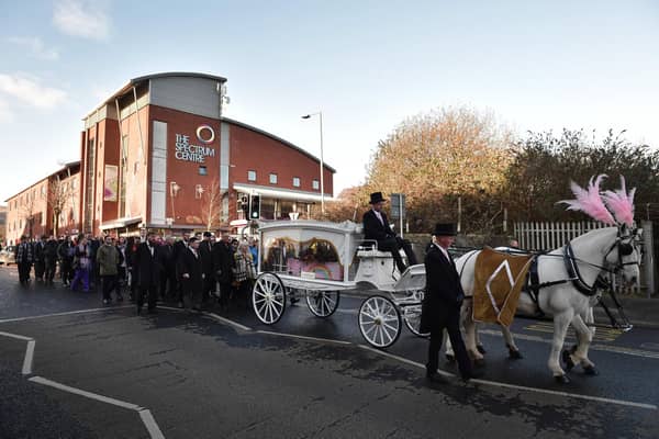 The funeral of five-year-old Stella-Lily McCorkindale takes place in Belfast. Stella-Lily died following a severe case of the bacterial infection Strep A (Picture: Charles McQuillan/Getty Images)