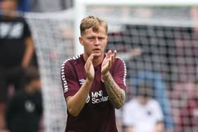 Frankie Kent played in front of a Hearts crowd for the first time against Leeds United at Tynecastle. Pic: SNS