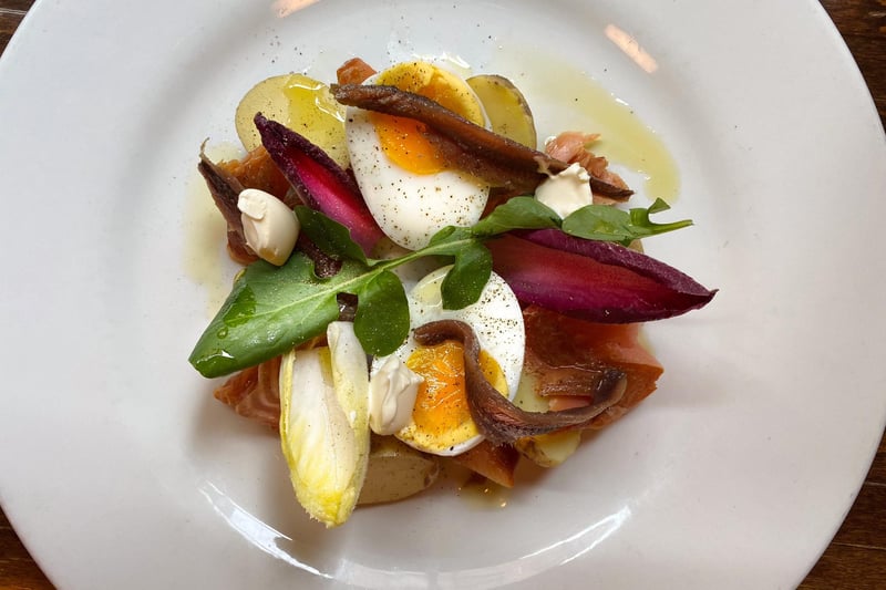 Chef Neil Forbes helms Cafe St Honore in the cobbled Thistle Stree Lane, just minutes away from Princes Street. The restaurant offers seasonal French food on a daily-changing menu and has a Parisian brasserie decor. Rating: 4.6 (253 reviews).