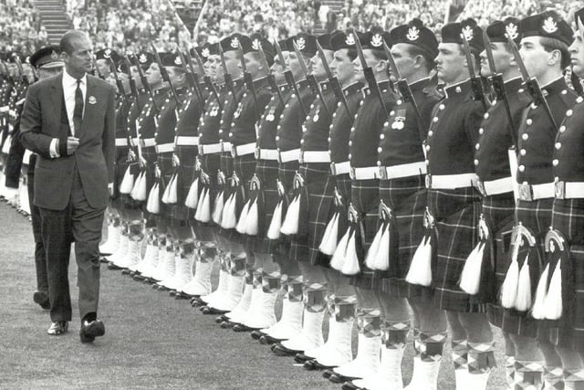 The Duke of Edinburgh at the opening ceremony of the 1970 Edinburgh Commonwealth Games.