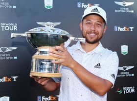 Xander Schauffele poses with the Genesis Scottish Open Trophy after his victory at The Renaissance Club in East Lothian. Picture: Andrew Redington/Getty Images.