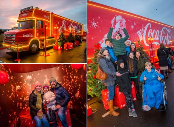 Shoppers delighted as Coca Cola truck arrives in Kinnaird Park