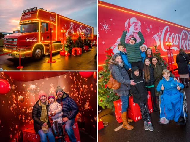 Shoppers delighted as Coca Cola truck arrives in Kinnaird Park