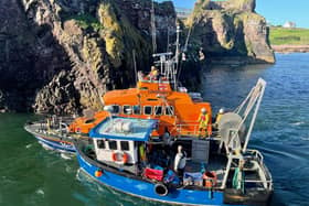 Dunbar's lifeboat towed the fishing boat back to the harbour. (Photo credit: Ian Wilson)