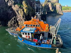 Dunbar's lifeboat towed the fishing boat back to the harbour. (Photo credit: Ian Wilson)