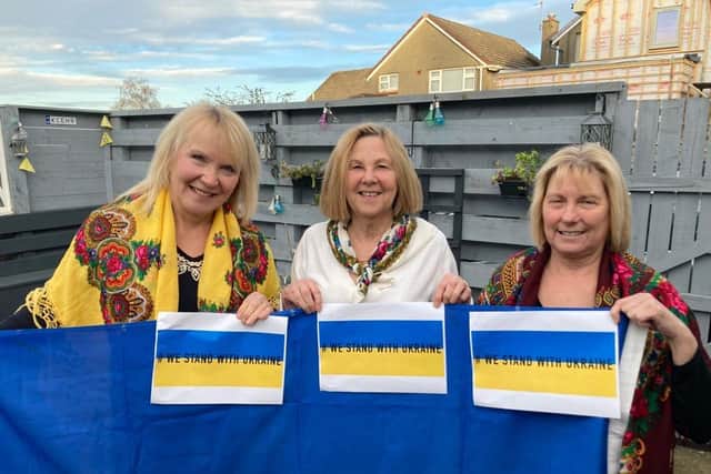 Members of The Edinburgh branch of the Association of Ukranians in Great Britain which has been inundated with offers of help from people in Edinburgh. Pictured from left: Hannah Beaton-Hawryluk (treasurer), Linda Allison (chairman) and Senia Urquhart (events co-ordinator).