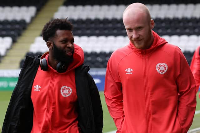 Beni Baningime and Liam Boyce are long-term injury absences for Robbie Neilson's Hearts side. Picture: SNS