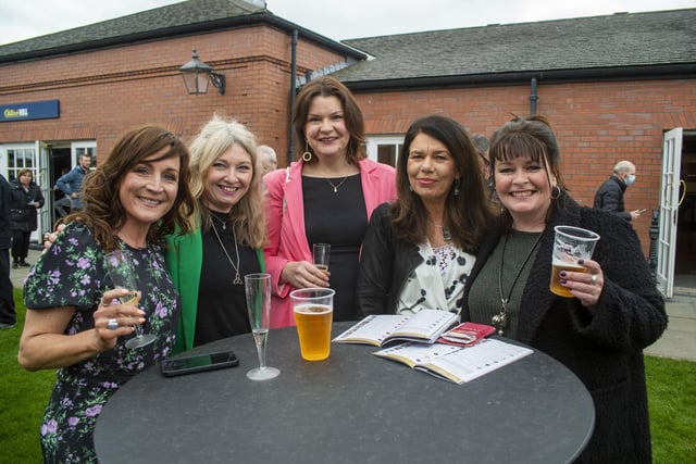 Nicola Carlon, Sue Richardson, Joanne McLean, Jackie Pilson and Lisa Dwyer decide which horses to back in the Queen's Cup.